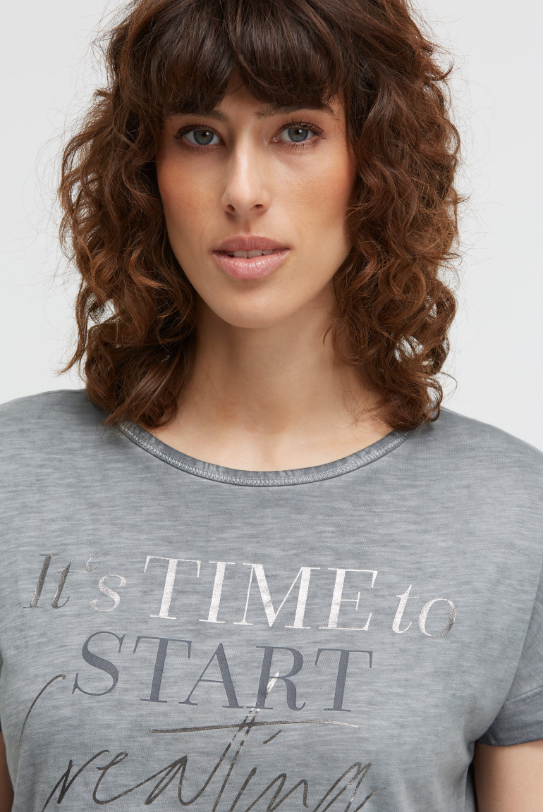 T-Shirt Loose Fit mit Tunnelzugband im Saum