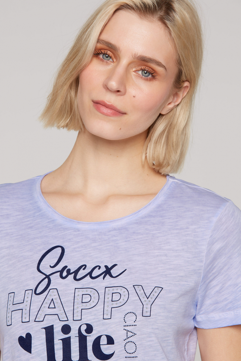 T-Shirt mit Glitter Wording Print