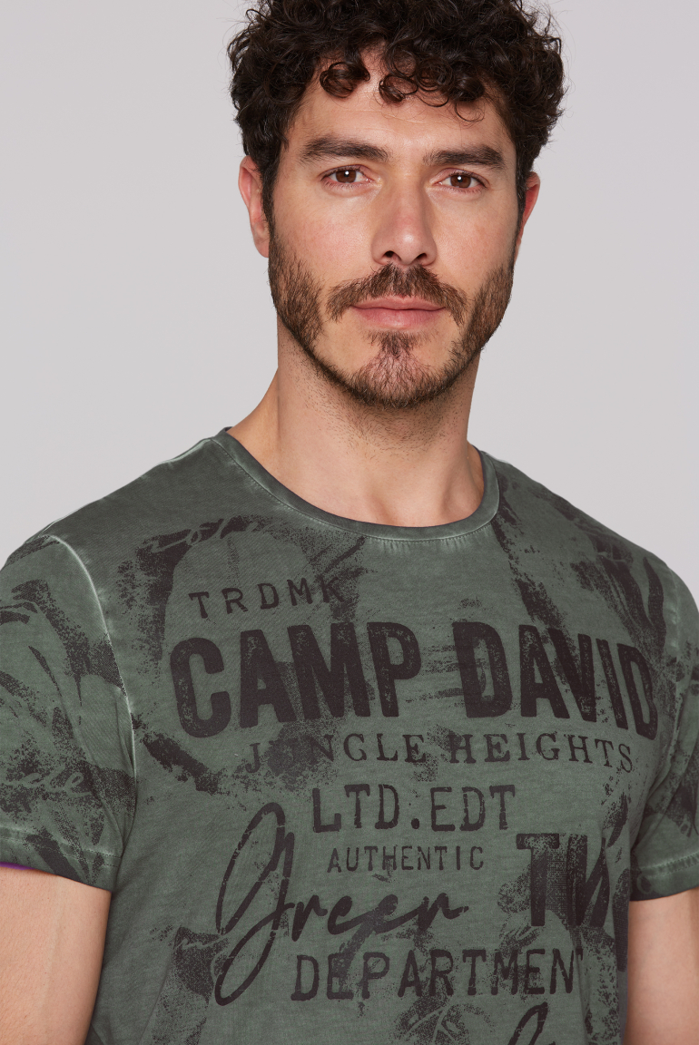 T-Shirt Oil Dyed mit All Over Print