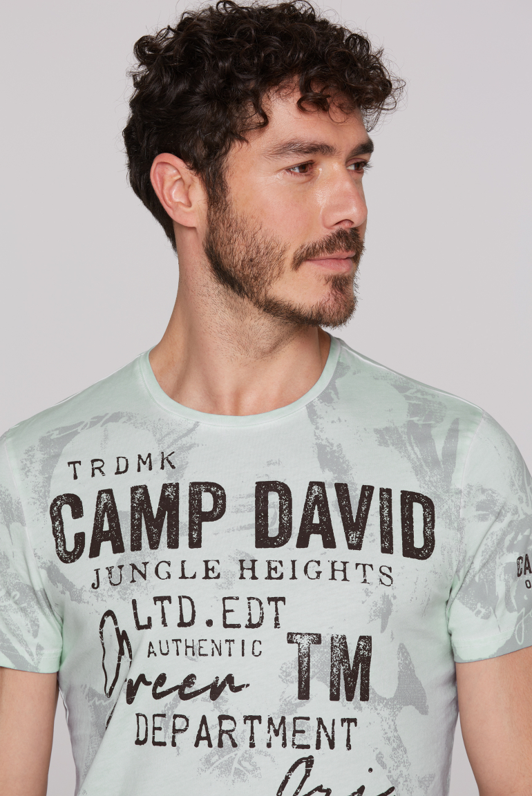 T-Shirt Oil Dyed mit All Over Print