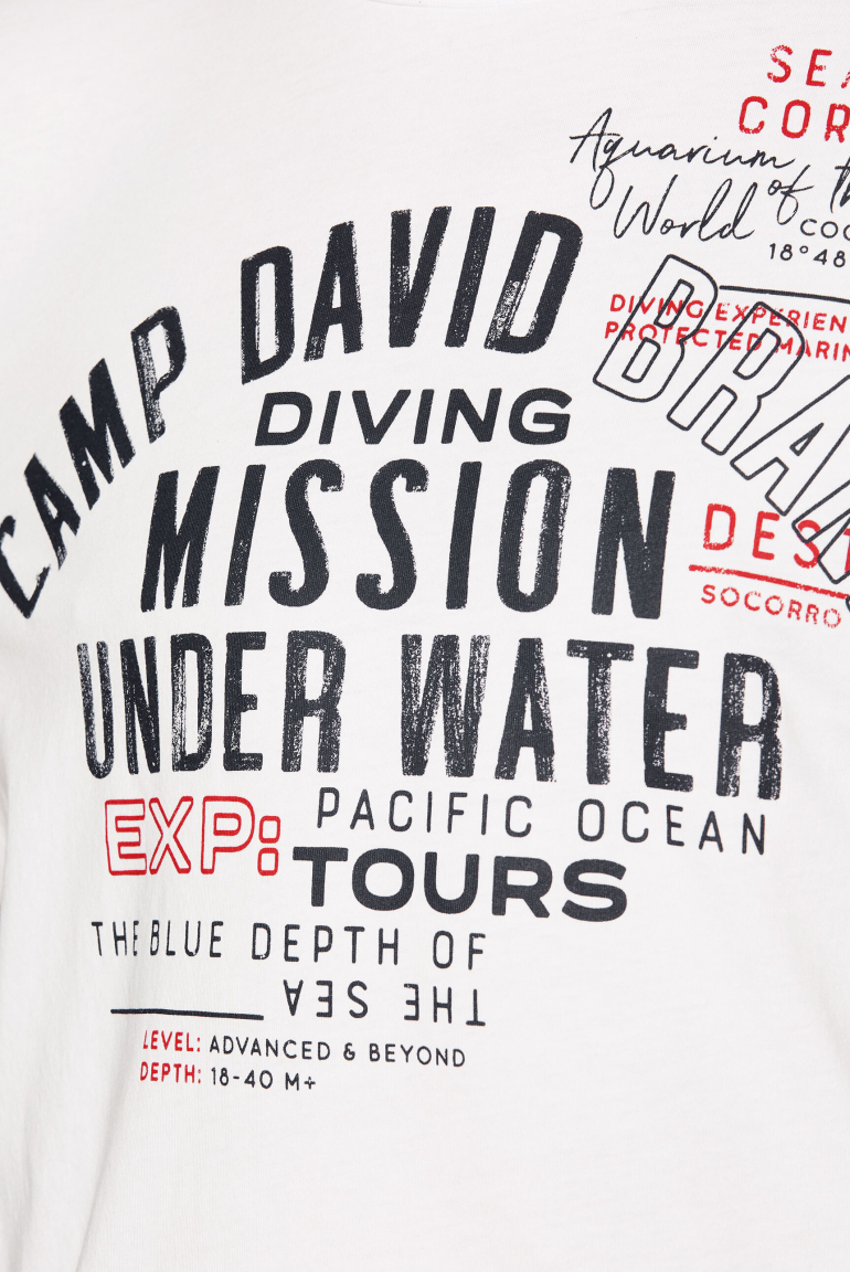 T-Shirt Rundhals mit Label Print