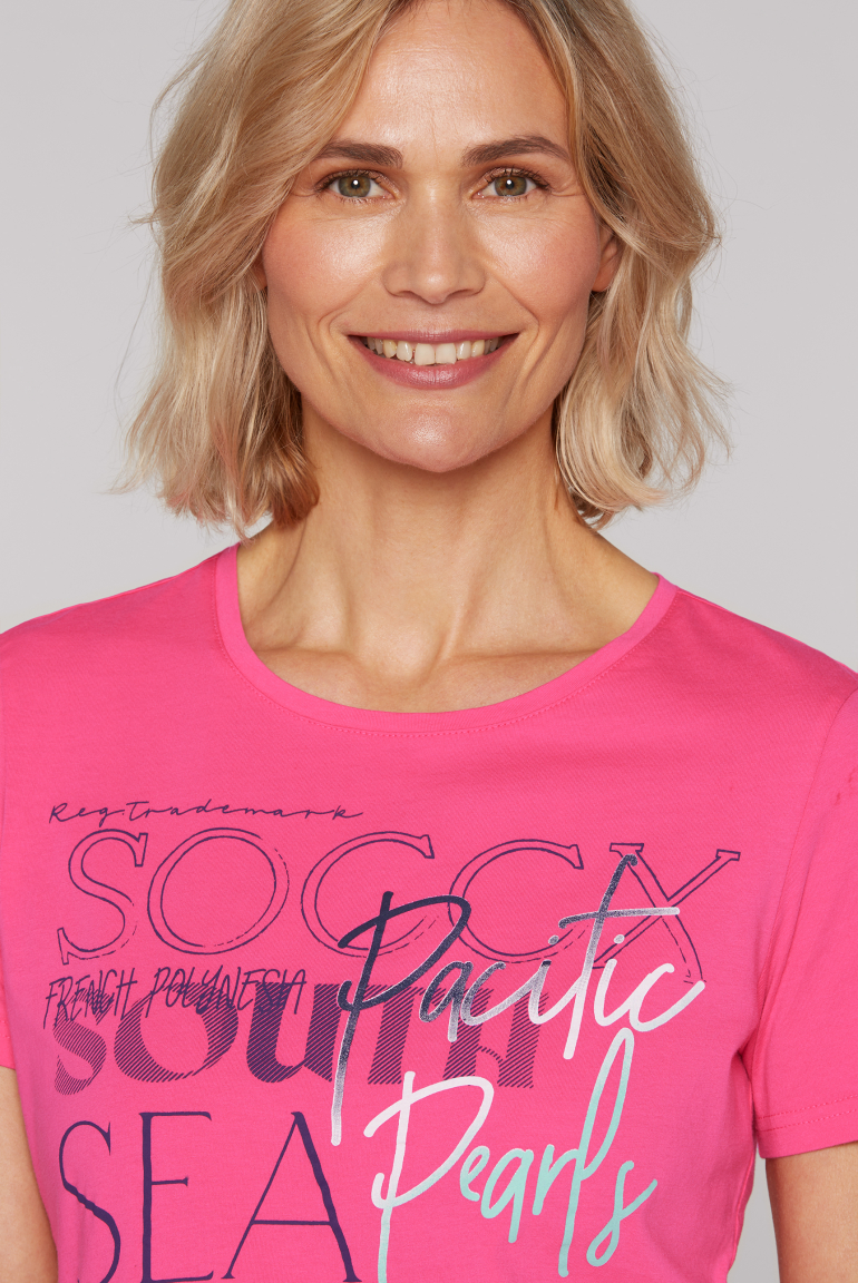 T-Shirt Rundhals mit Logo Print