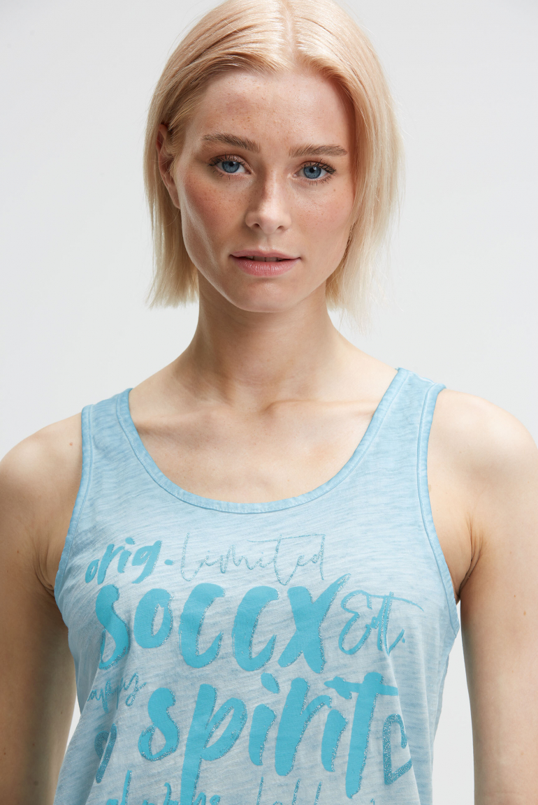 Top mit Glitter Print