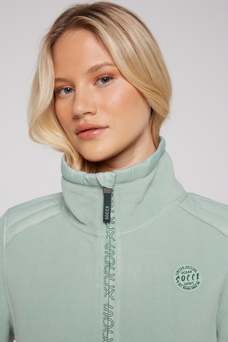 CAMP DAVID & SOCCX | Fleecejacke im tonigen Materialmix lake