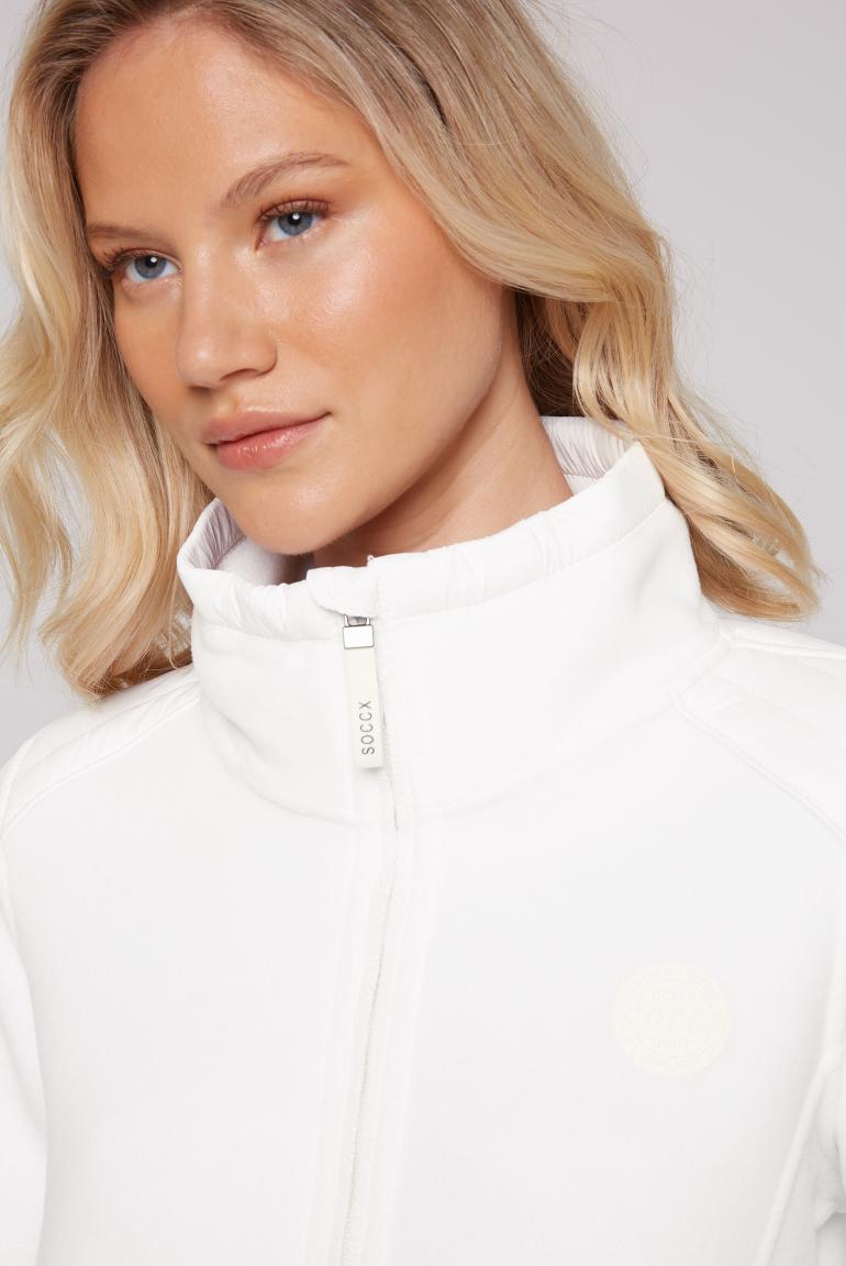 CAMP DAVID & SOCCX | Fleecejacke im tonigen Materialmix ivory