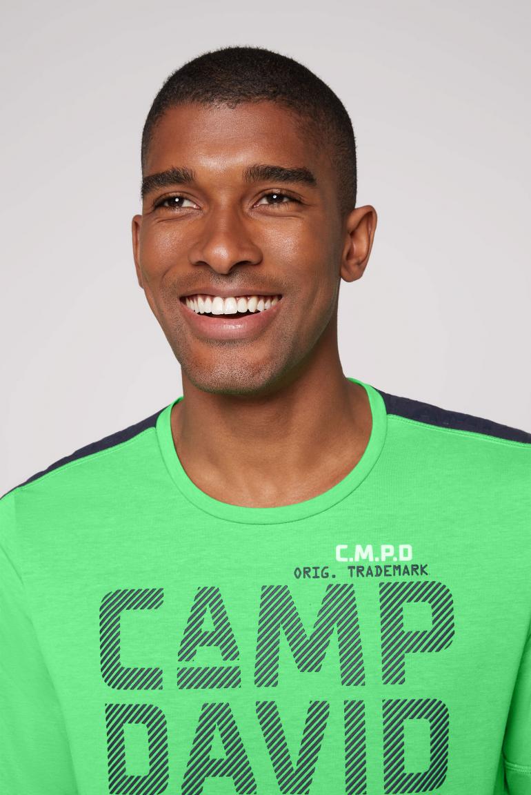 CAMP DAVID & SOCCX | Langarmshirt mit Schulter-Artwork electric green