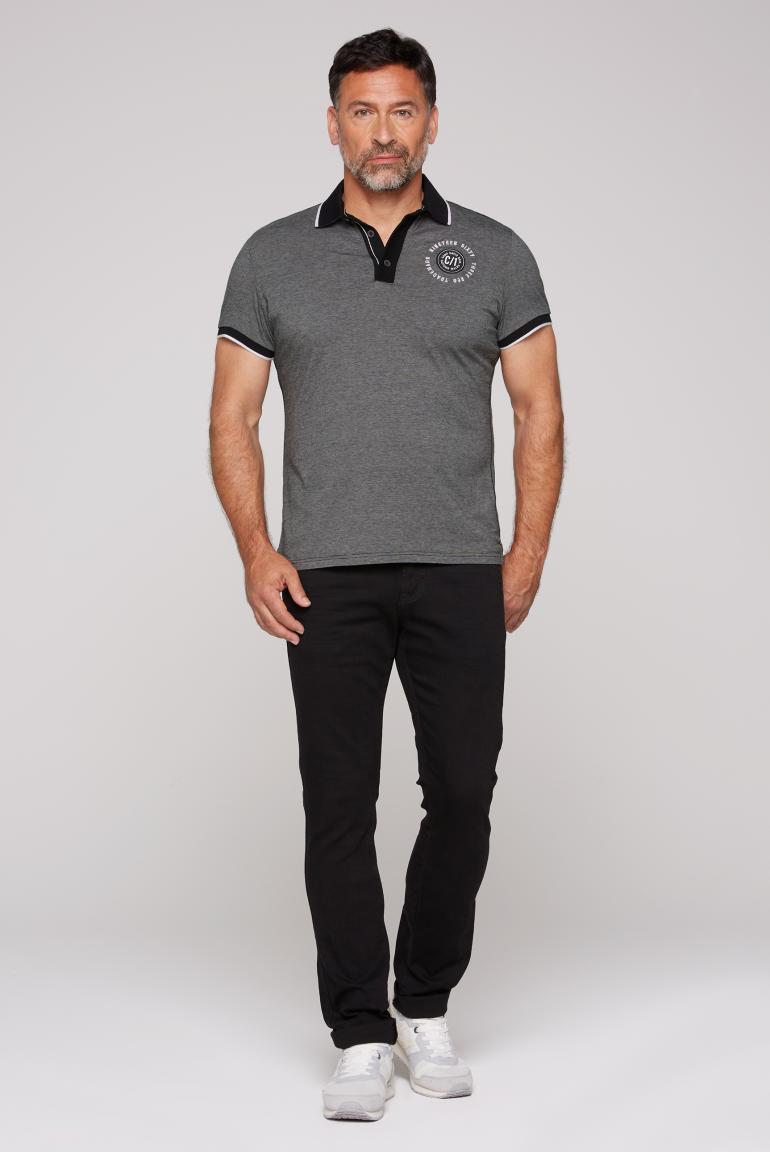 CAMP DAVID & SOCCX | Poloshirt mit feinen Streifen und Artwork winter coral  / black | Poloshirts