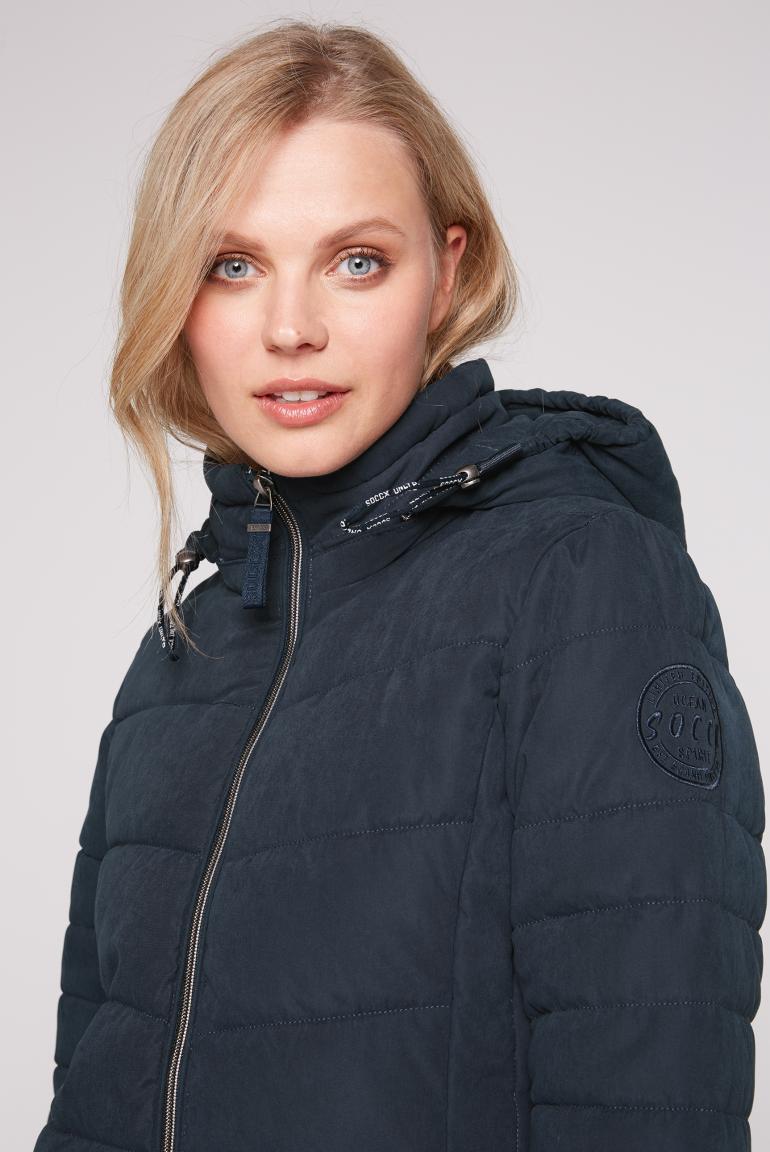 navy mit - blue Kapuze abtrennbarer & Steppjacke SOCCX DAVID CAMP