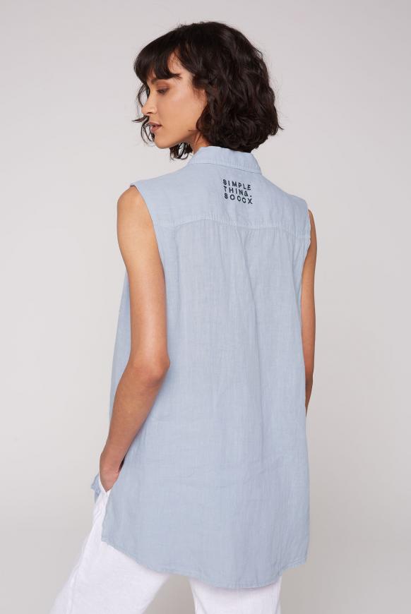 Ärmellose Bluse aus Leinen