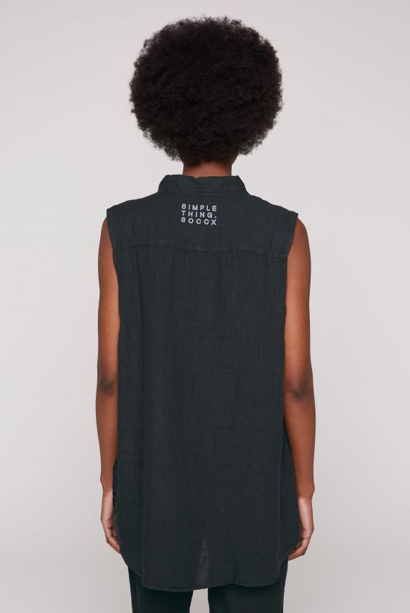 Ärmellose Bluse aus Leinen