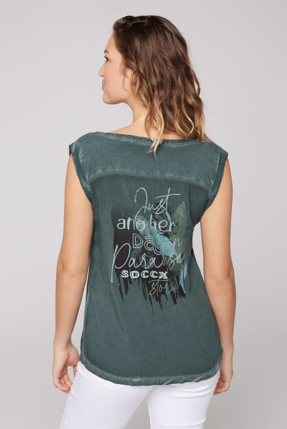 Ärmellose Bluse mit Rücken-Artwork