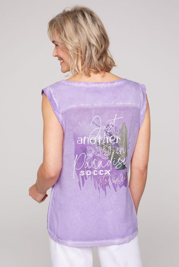 Ärmellose Bluse mit Rücken-Artwork