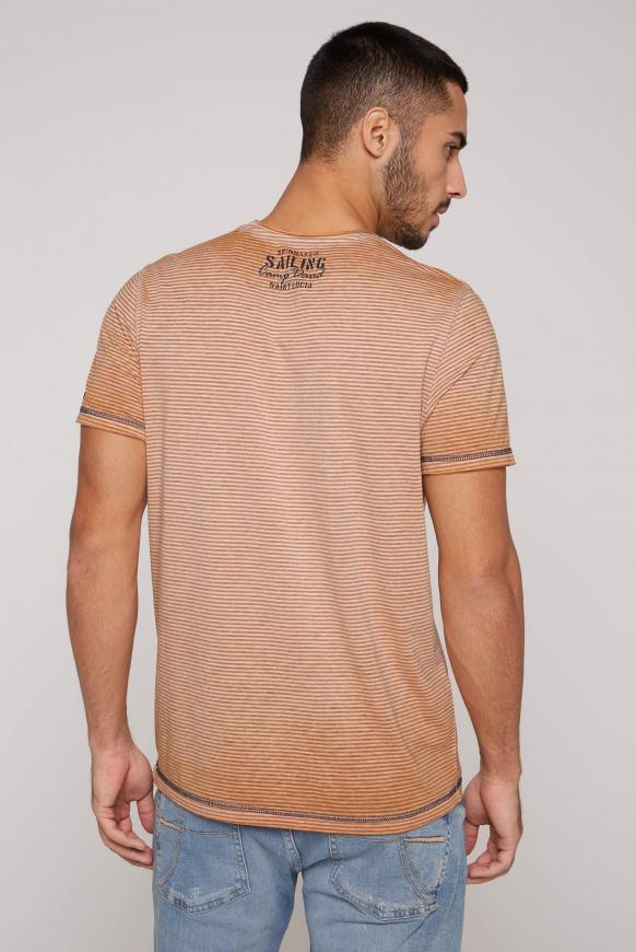 Ausbrenner-Shirt mit Streifen und Print