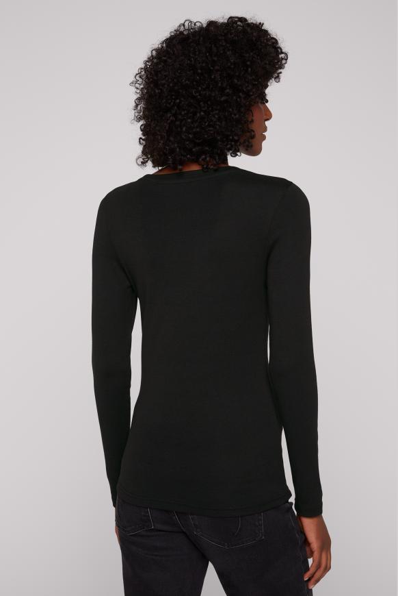 Basic Langarmshirt mit Foliendruck