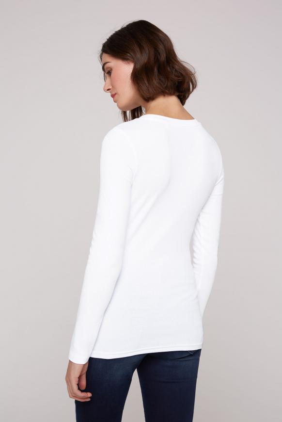 Basic Langarmshirt mit Foliendruck