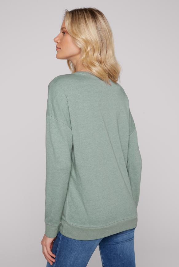 Basic Sweatshirt mit Glitter Print