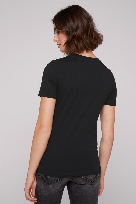 Basic T-Shirt mit Logo Print