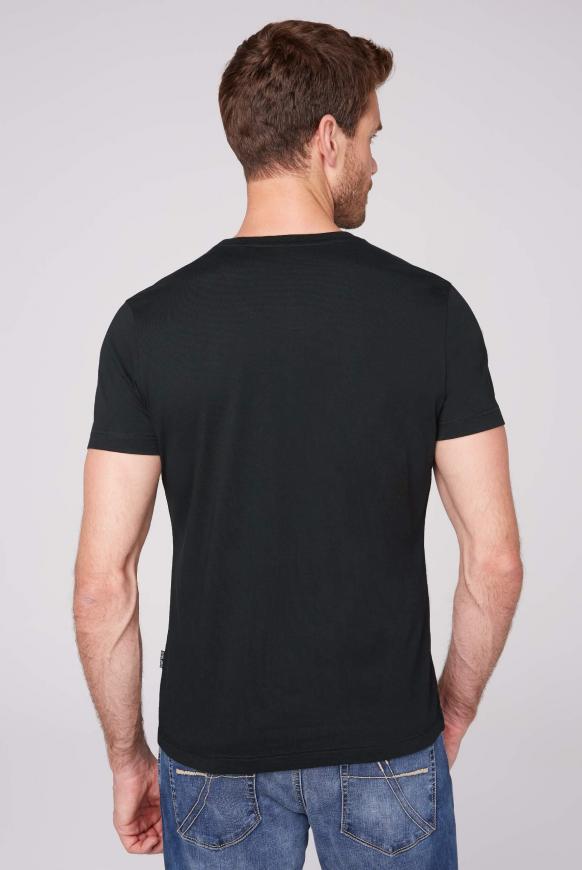 Basic T-Shirt Rundhals mit Logo Print