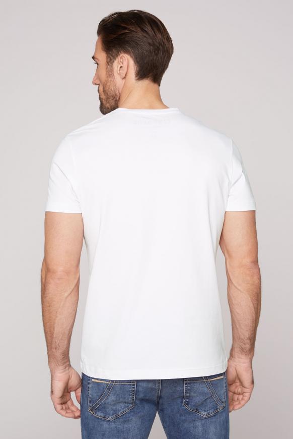 Basic T-Shirt V-Neck mit Logo Print