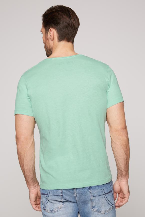 Basic T-Shirt V-Neck mit Used-Kante