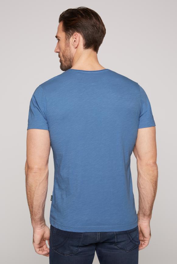 Basic T-Shirt V-Neck mit Used-Kante