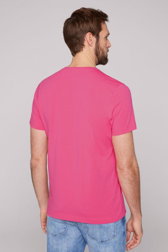 Basic V-Shirt mit Logo-Stickerei