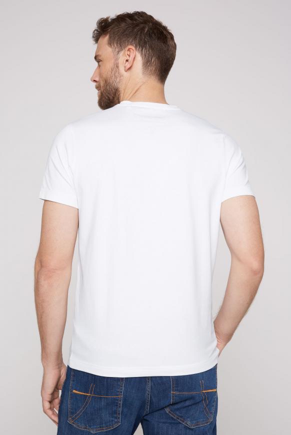 Basic V-Shirt mit Logo-Stickerei