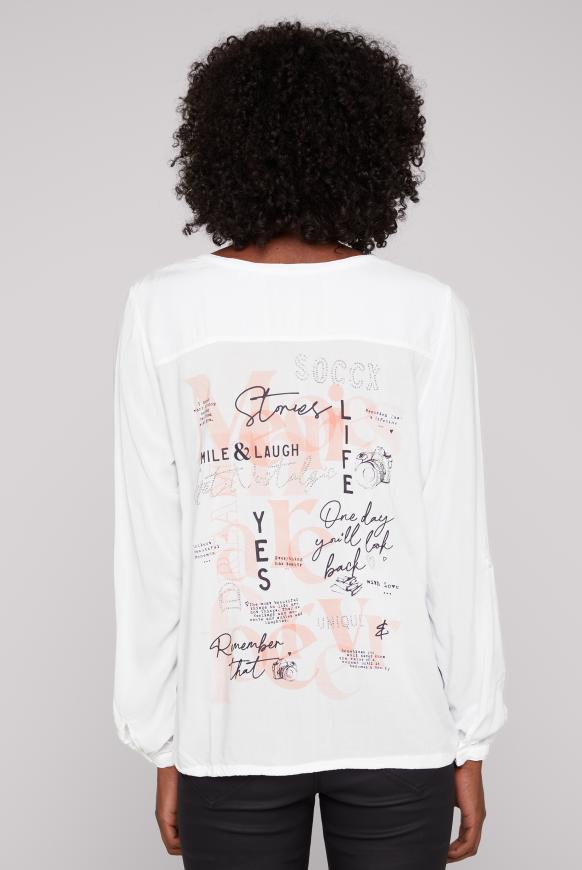 Belly-Bluse mit Rücken-Artwork