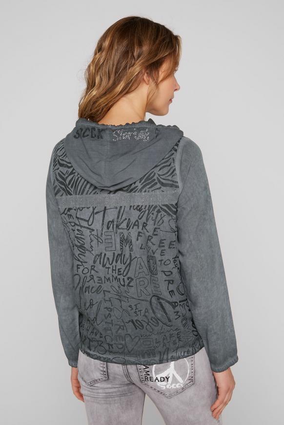 Bluse mit Kapuze und Rücken-Artwork