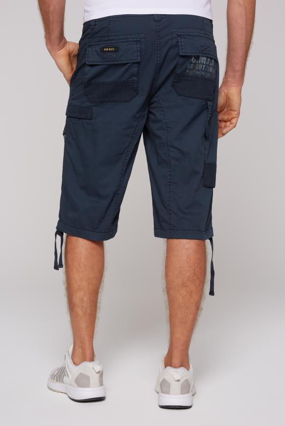 Cargo Shorts mit tonigen Canvas-Details