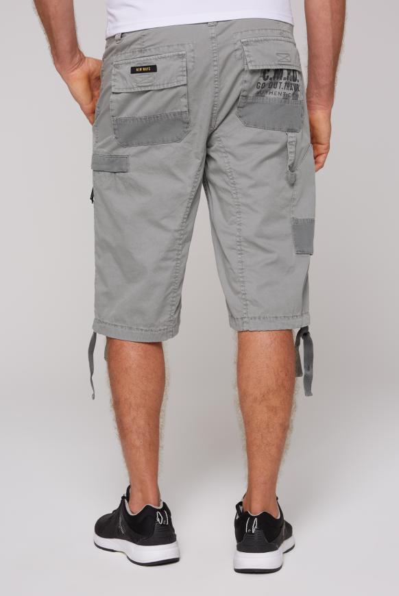 Cargo Shorts mit tonigen Canvas-Details