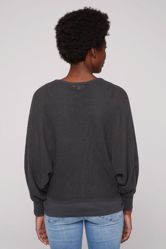 Cropped Mesh-Pullover mit Top, 2-in-1