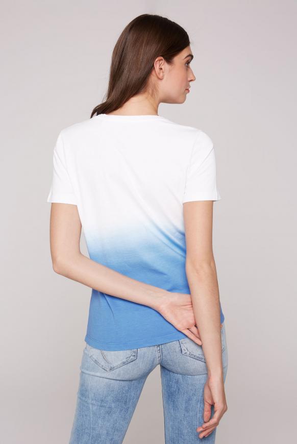 Dip Dye T-Shirt mit V-Neck