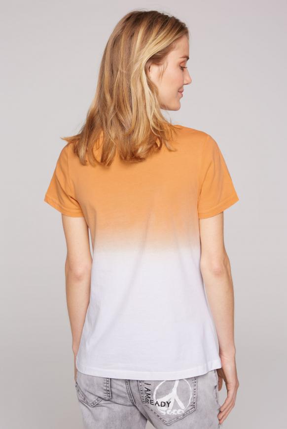 Dip Dye V-Shirt mit Pailletten-Logo