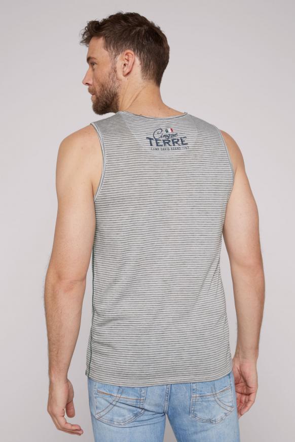 Gestreiftes Muskelshirt mit Ausbrenner-Effekten