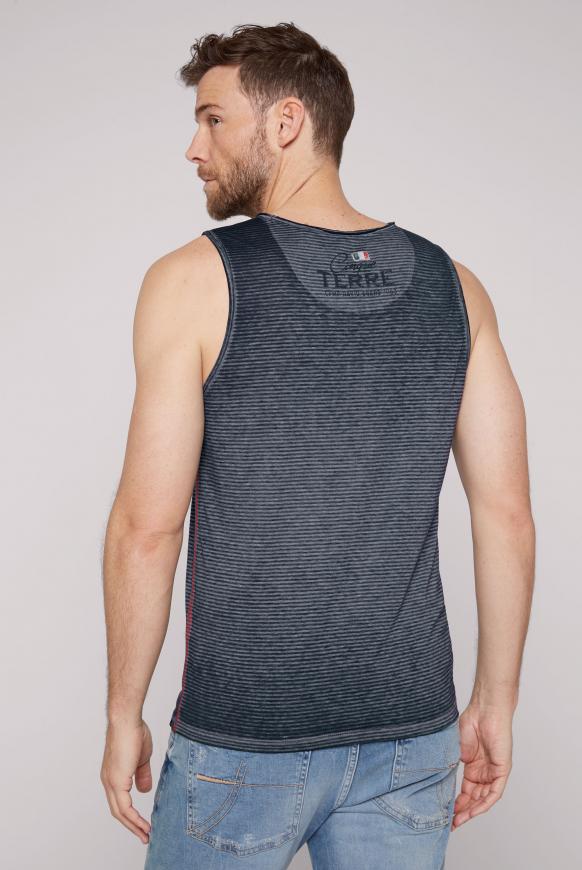 Gestreiftes Muskelshirt mit Ausbrenner-Effekten