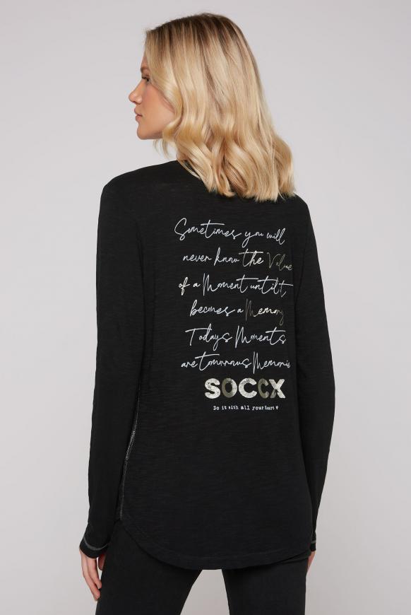 Henley-Langarmshirt mit Rücken-Artwork