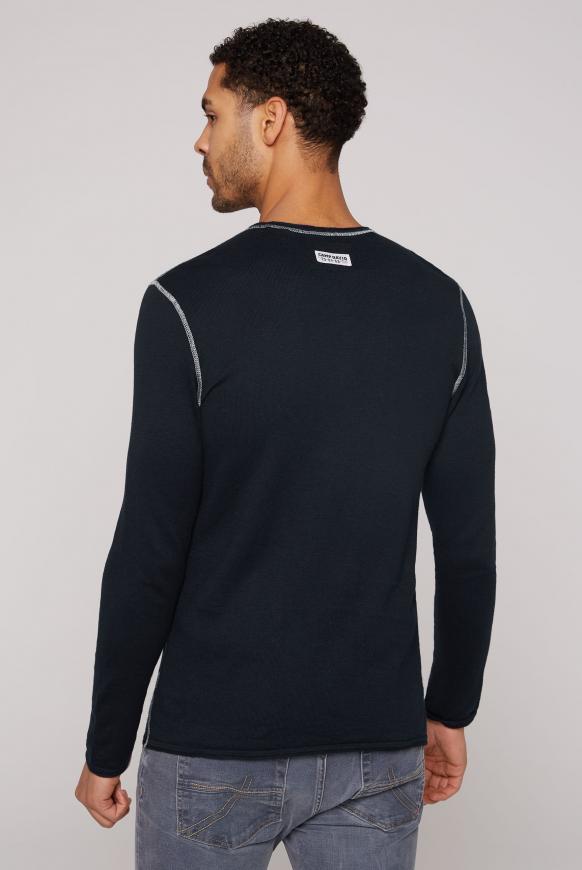 Henley-Pullover mit Logo Print