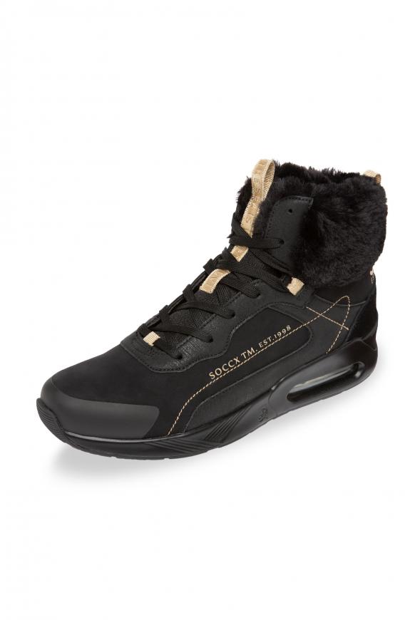 High Top Sneaker mit Fake-Fur-Schaft