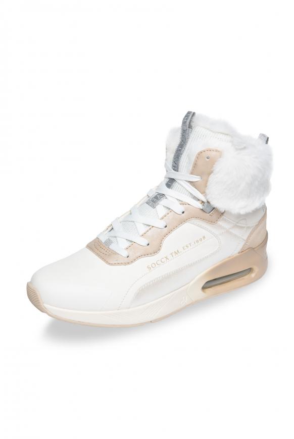High Top Sneaker mit Fake-Fur-Schaft