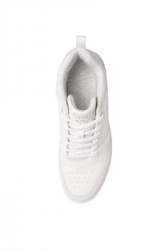 High Top Sneaker mit Logo und Glitzer-Details