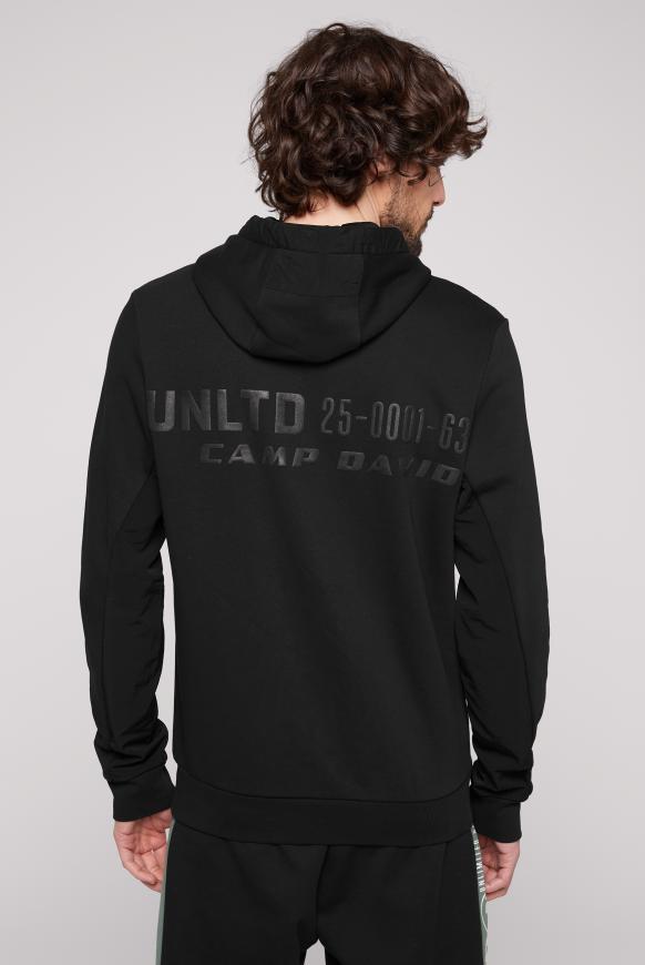 Hoodie im Materialmix mit Logo Artworks