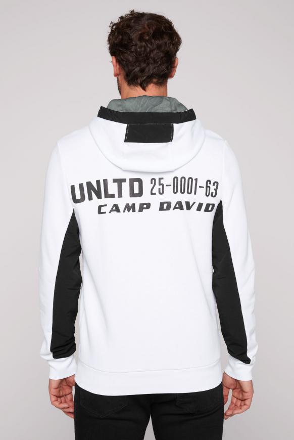Hoodie im Materialmix mit Logo Artworks