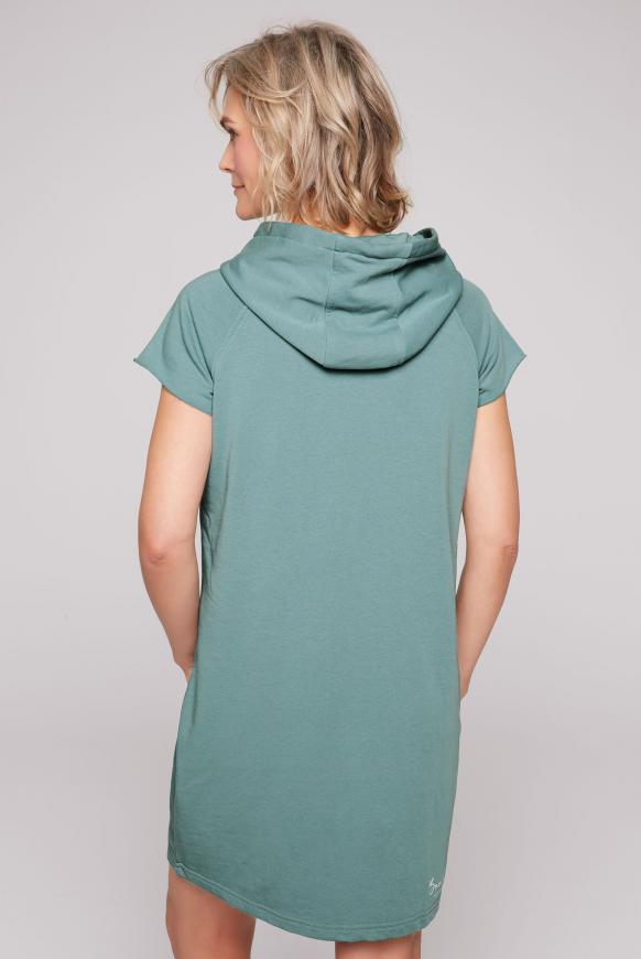 Hoodie-Kleid mit Label Print