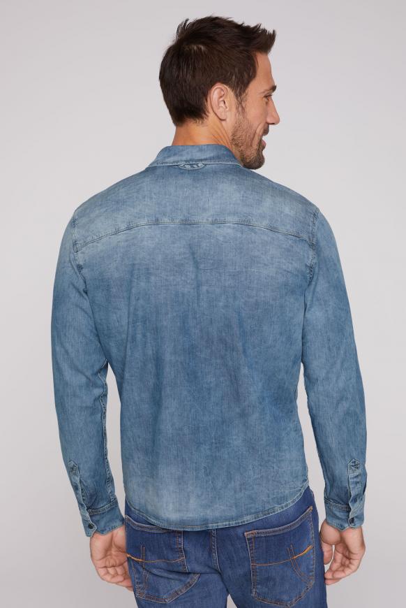 CAMP DAVID & SOCCX | Jeanshemd mit Klappentaschen medium blue used