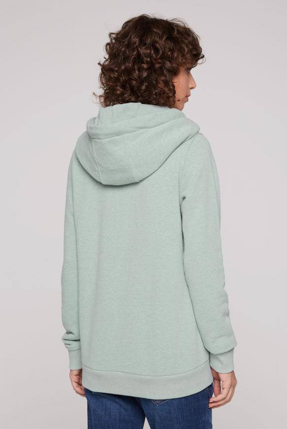 Kapuzensweatjacke mit diagonalem Reißverschluss