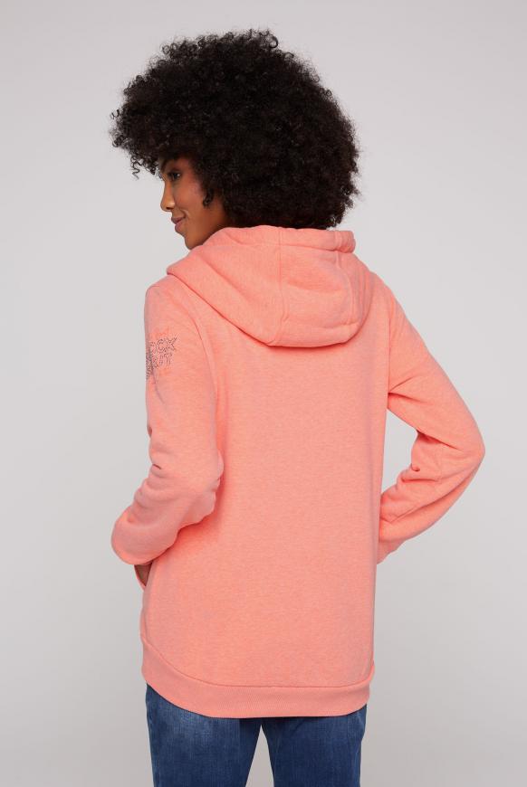 Kapuzensweatjacke mit diagonalem Reißverschluss