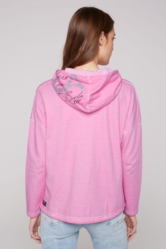 Kapuzensweatjacke Oil Dyed mit Label Prints