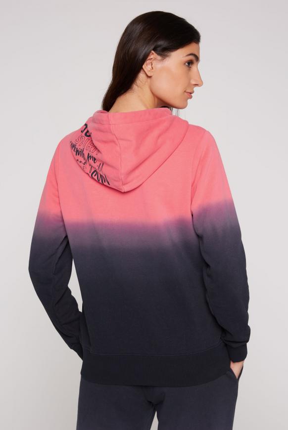 Kapuzensweatshirt Dip Dye mit Artworks