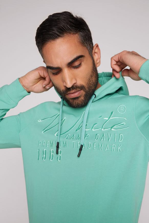 Kapuzensweatshirt mit toniger Stickerei
